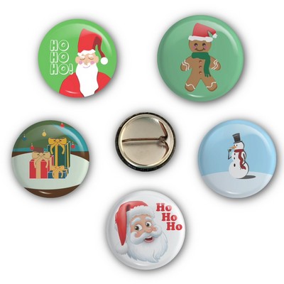 USA Made Celluloid Round Button (1") Stock Art - Holiday