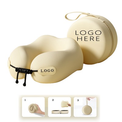 U-Shaped Memory Foam Neck Pillow With Case