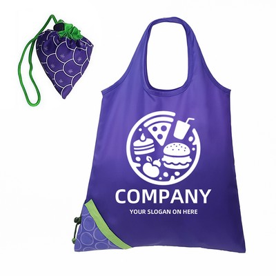 190T Polyester Foldable Shopping Tote with Drawstring Pouch