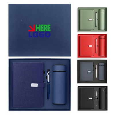 Leather Notebook Set With Pen And Tumbler