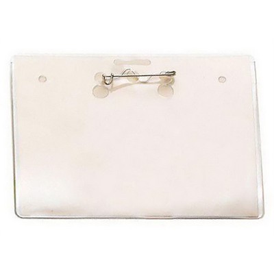 Vinyl Badge Holder w/Safety Pin